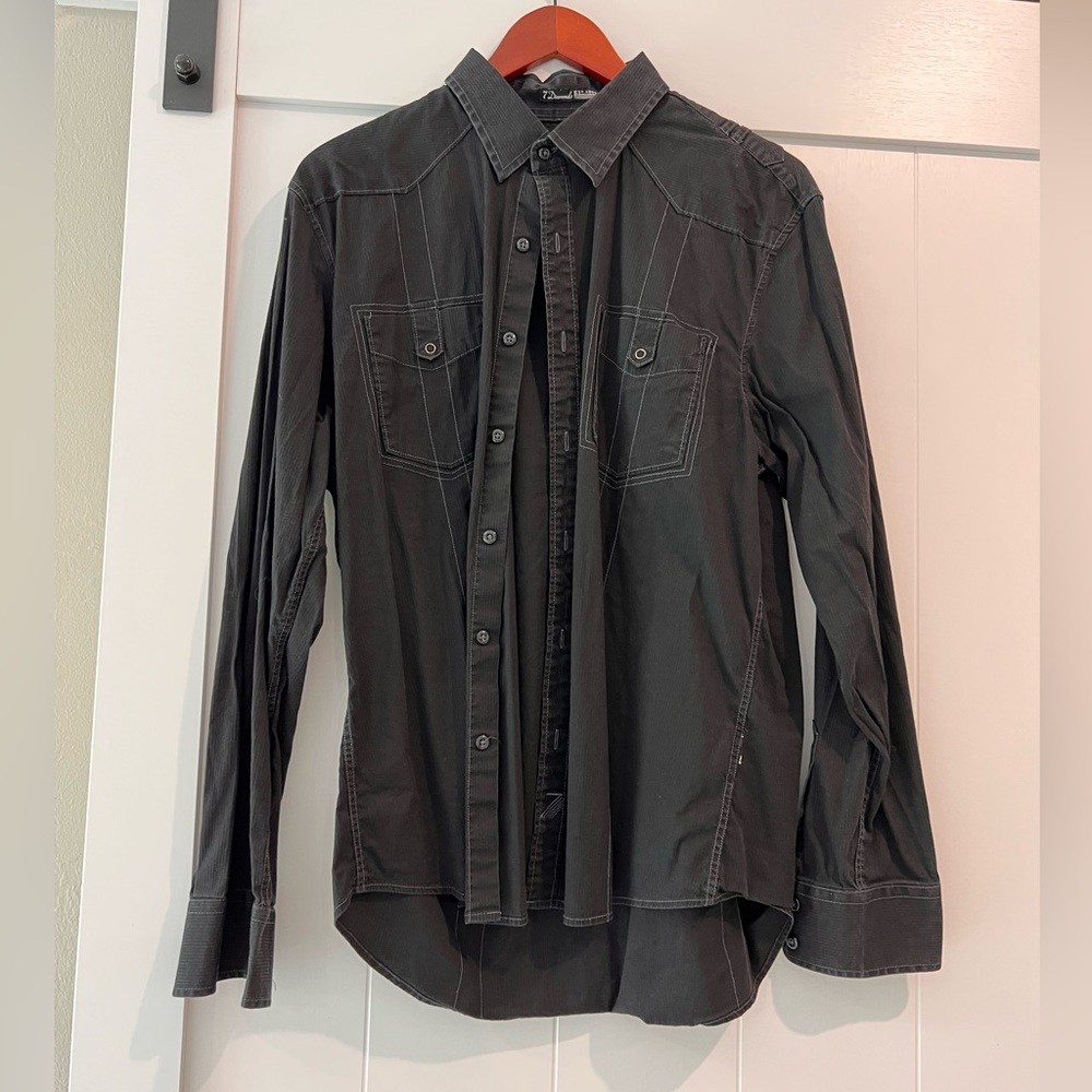 7 diamonds button up long sleeve men’s shirt. XXL